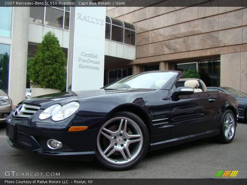 Capri Blue Metallic / Stone 2007 Mercedes-Benz SL 550 Roadster