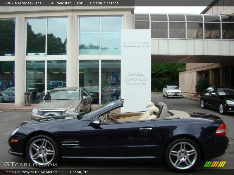 Capri Blue Metallic / Stone 2007 Mercedes-Benz SL 550 Roadster