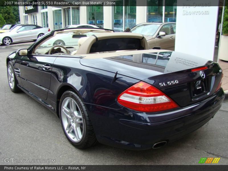 Capri Blue Metallic / Stone 2007 Mercedes-Benz SL 550 Roadster