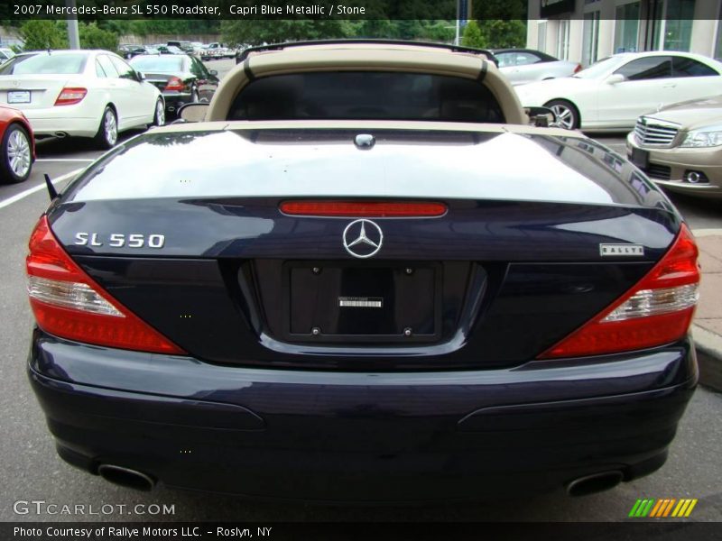 Capri Blue Metallic / Stone 2007 Mercedes-Benz SL 550 Roadster