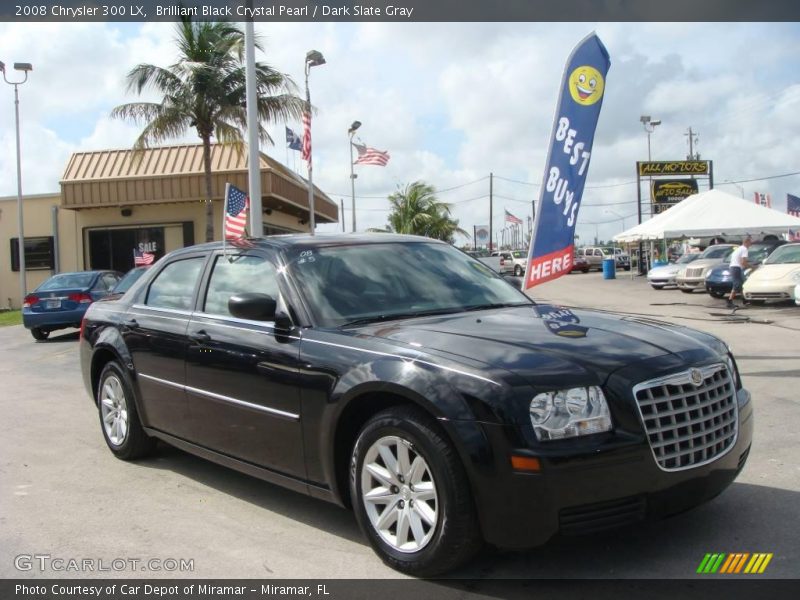 Brilliant Black Crystal Pearl / Dark Slate Gray 2008 Chrysler 300 LX