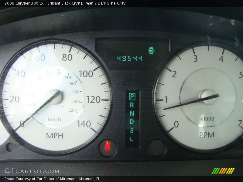 Brilliant Black Crystal Pearl / Dark Slate Gray 2008 Chrysler 300 LX