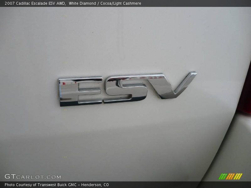 White Diamond / Cocoa/Light Cashmere 2007 Cadillac Escalade ESV AWD