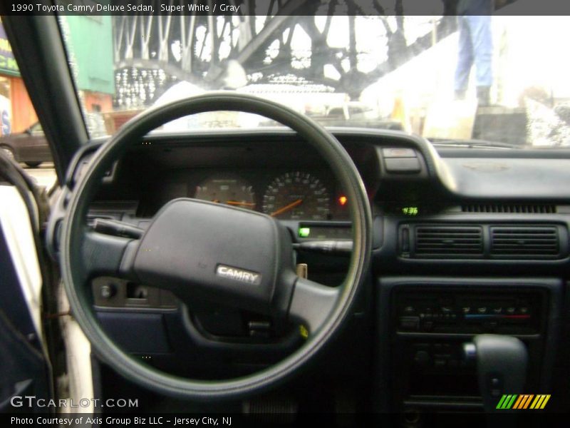Super White / Gray 1990 Toyota Camry Deluxe Sedan