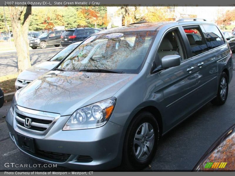 Slate Green Metallic / Gray 2007 Honda Odyssey EX-L