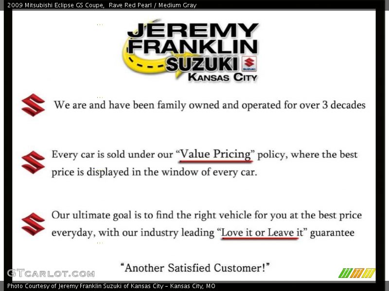 Rave Red Pearl / Medium Gray 2009 Mitsubishi Eclipse GS Coupe