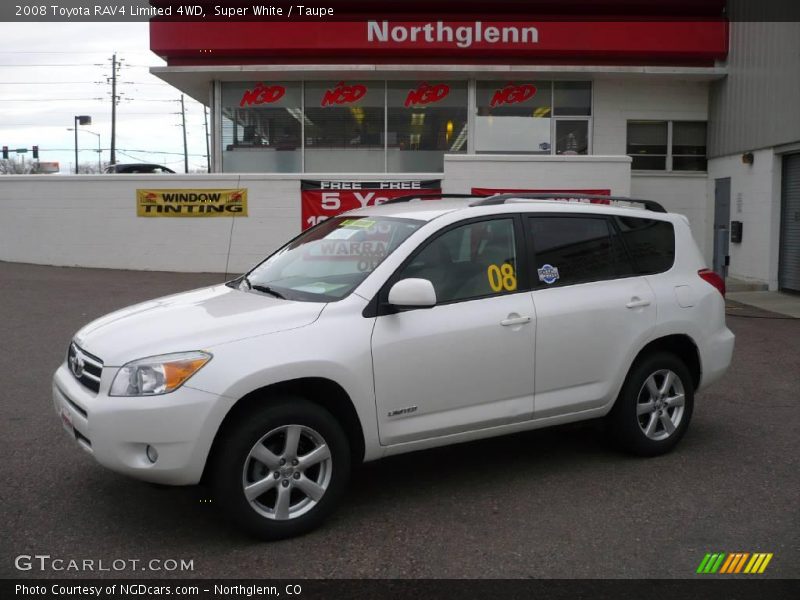 Super White / Taupe 2008 Toyota RAV4 Limited 4WD