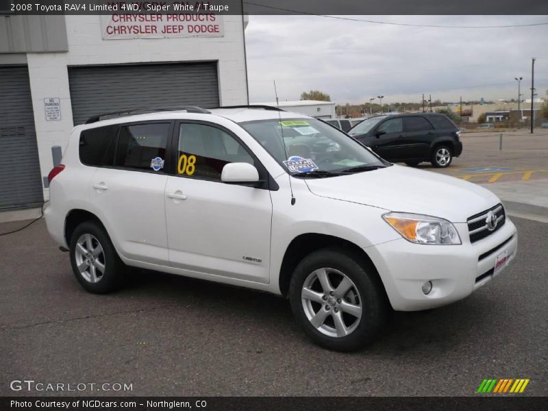 Super White / Taupe 2008 Toyota RAV4 Limited 4WD