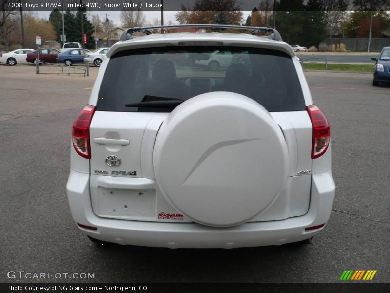Super White / Taupe 2008 Toyota RAV4 Limited 4WD