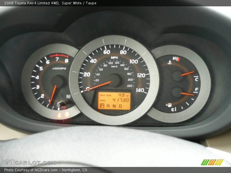 Super White / Taupe 2008 Toyota RAV4 Limited 4WD