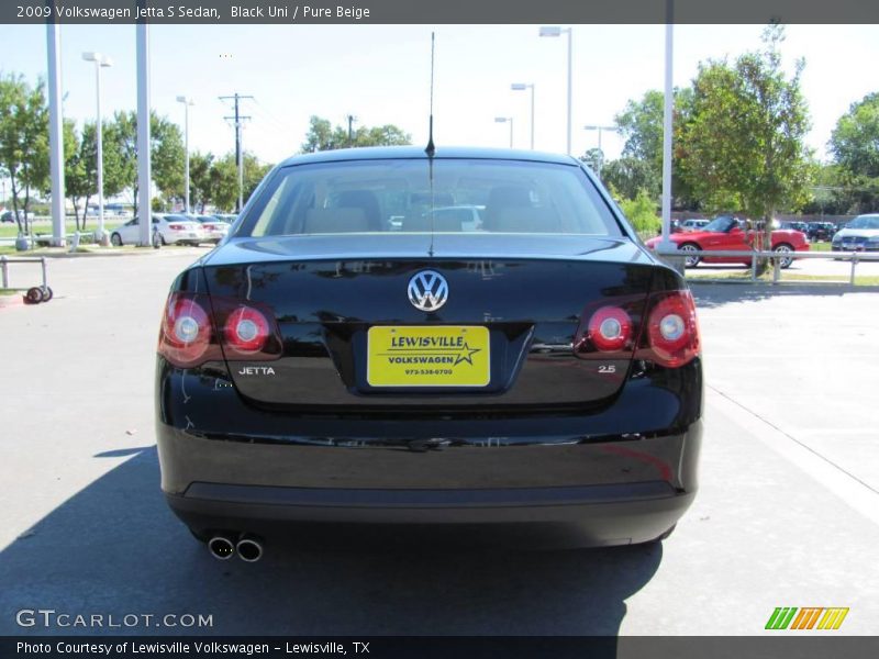 Black Uni / Pure Beige 2009 Volkswagen Jetta S Sedan