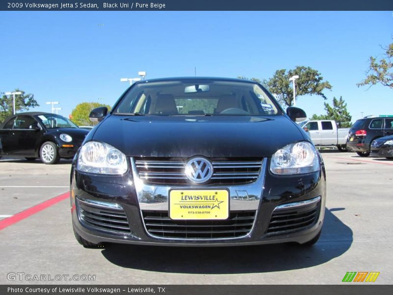 Black Uni / Pure Beige 2009 Volkswagen Jetta S Sedan