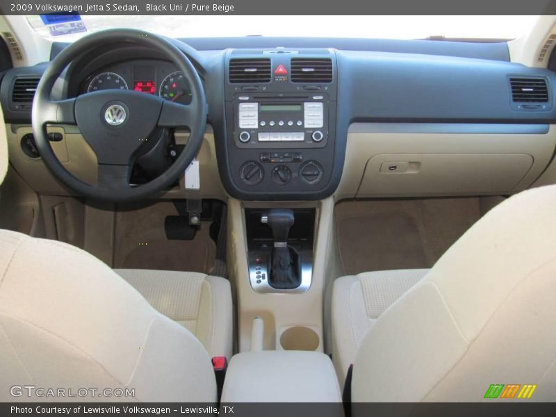 Black Uni / Pure Beige 2009 Volkswagen Jetta S Sedan