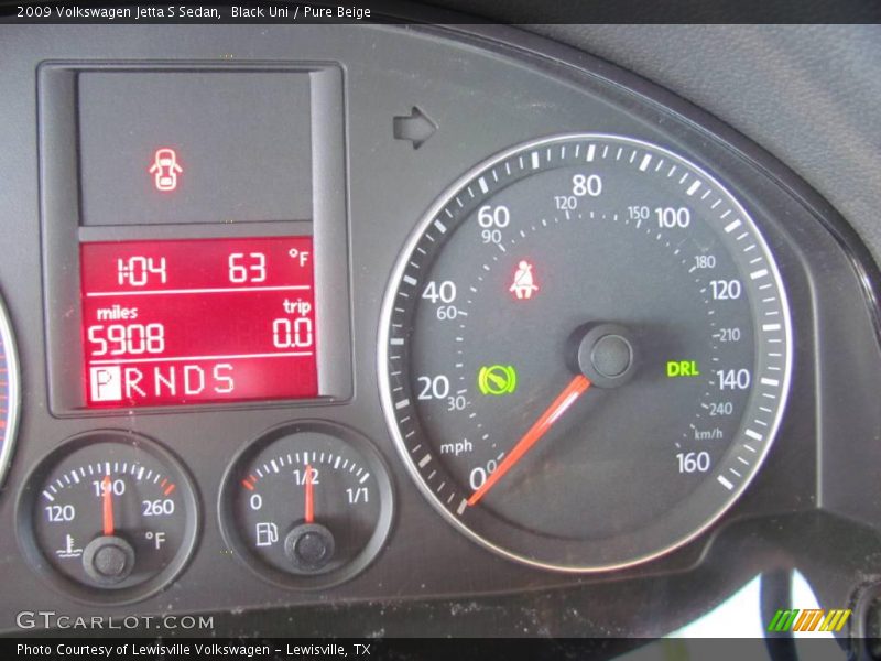 Black Uni / Pure Beige 2009 Volkswagen Jetta S Sedan
