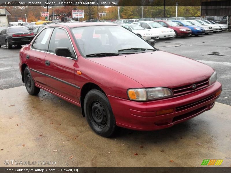 Crimson Pearl Metallic / Dark Gray 1993 Subaru Impreza L Sedan