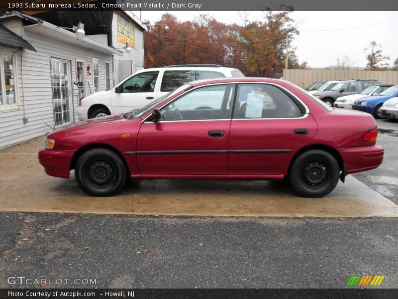 Crimson Pearl Metallic / Dark Gray 1993 Subaru Impreza L Sedan