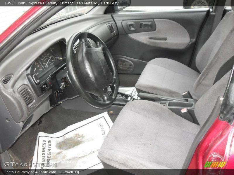 Crimson Pearl Metallic / Dark Gray 1993 Subaru Impreza L Sedan