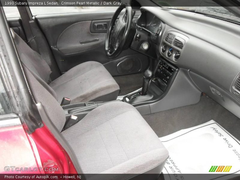 Crimson Pearl Metallic / Dark Gray 1993 Subaru Impreza L Sedan