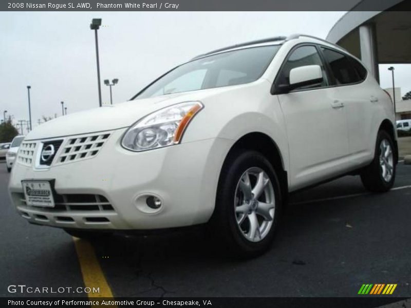 Phantom White Pearl / Gray 2008 Nissan Rogue SL AWD