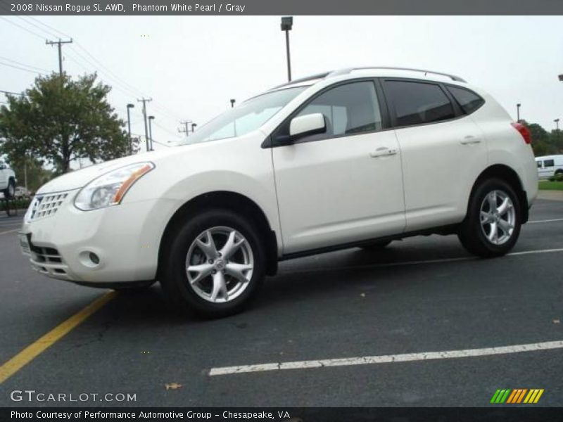 Phantom White Pearl / Gray 2008 Nissan Rogue SL AWD