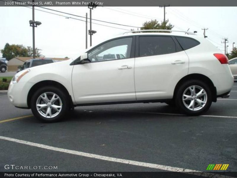 Phantom White Pearl / Gray 2008 Nissan Rogue SL AWD