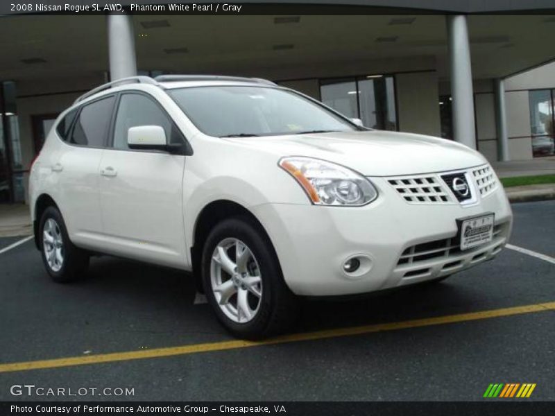 Phantom White Pearl / Gray 2008 Nissan Rogue SL AWD