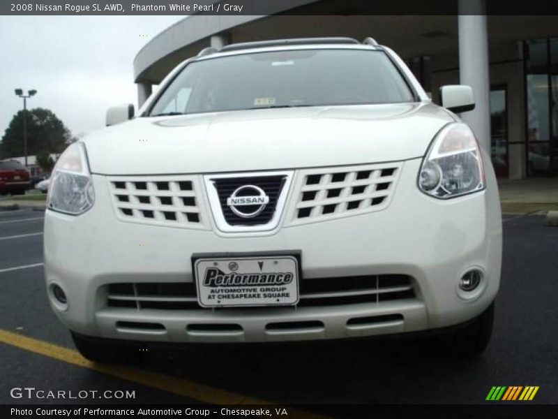 Phantom White Pearl / Gray 2008 Nissan Rogue SL AWD
