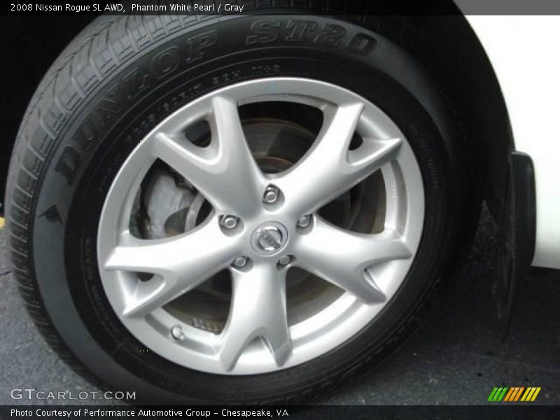 Phantom White Pearl / Gray 2008 Nissan Rogue SL AWD