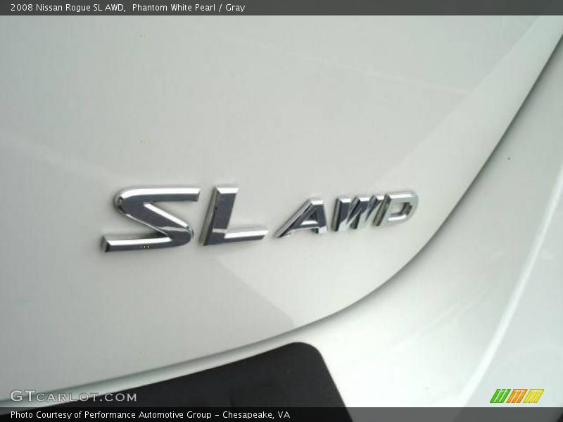 Phantom White Pearl / Gray 2008 Nissan Rogue SL AWD