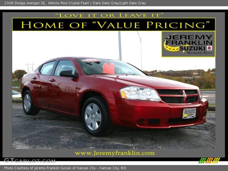 Inferno Red Crystal Pearl / Dark Slate Gray/Light Slate Gray 2008 Dodge Avenger SE