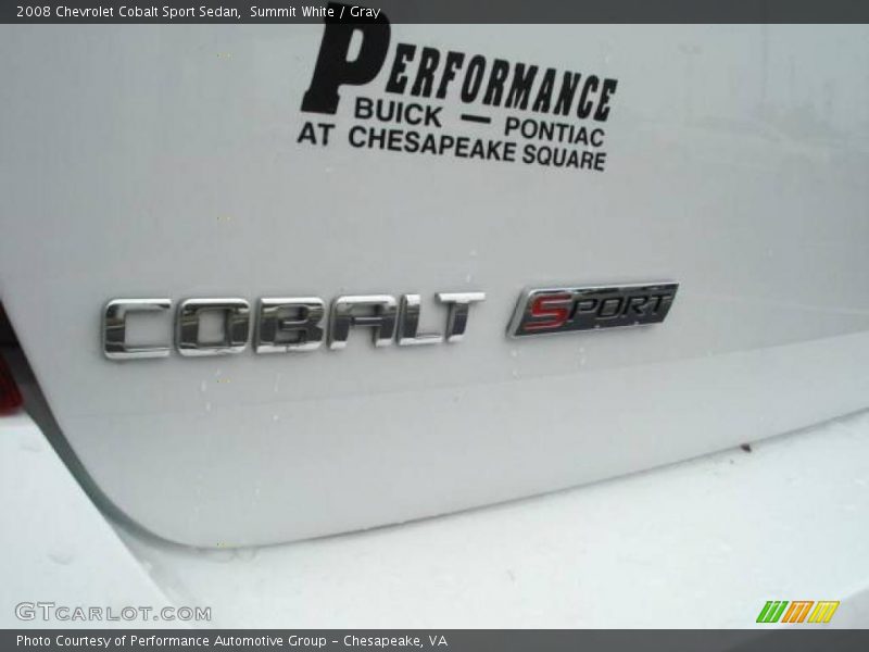 Summit White / Gray 2008 Chevrolet Cobalt Sport Sedan