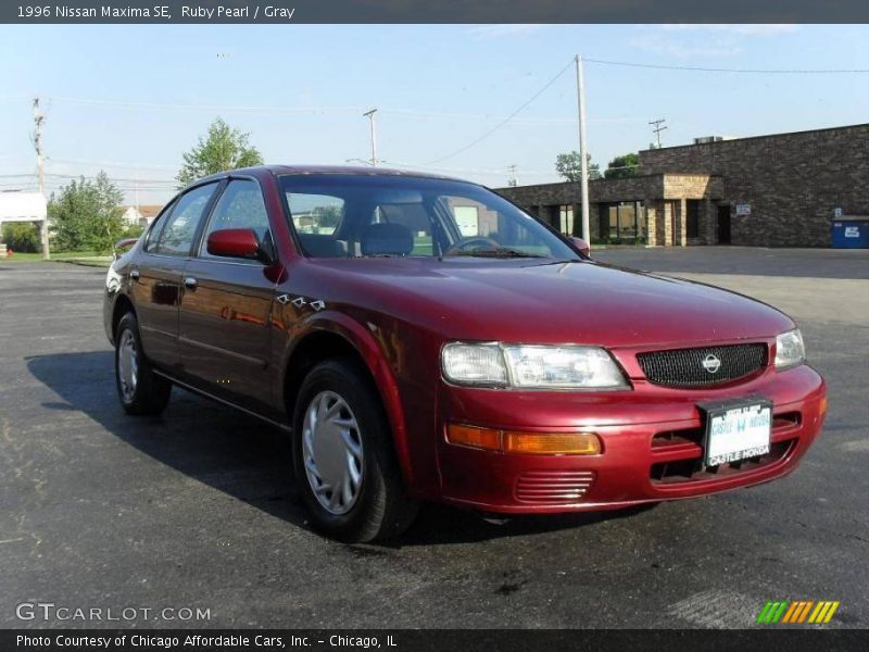 Ruby Pearl / Gray 1996 Nissan Maxima SE