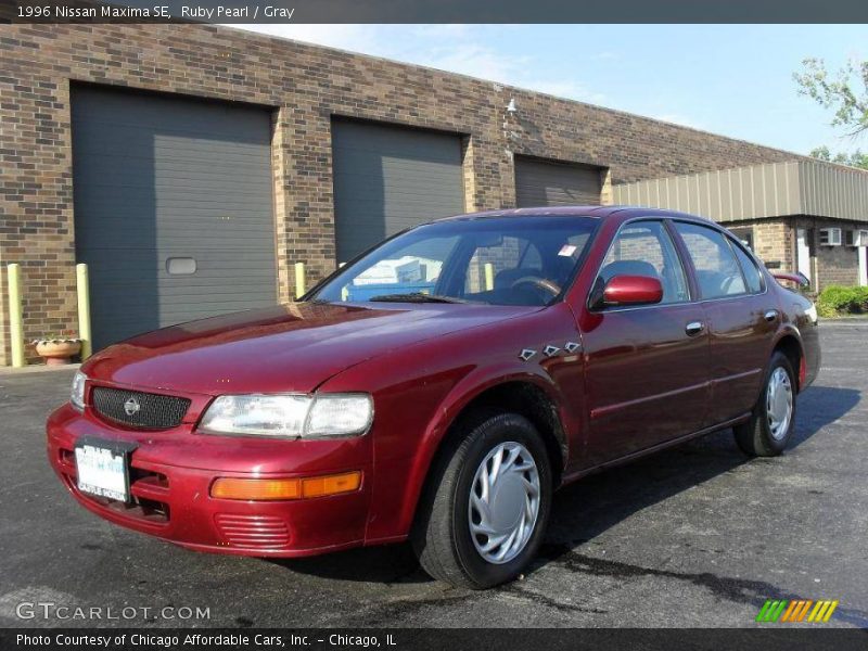 Ruby Pearl / Gray 1996 Nissan Maxima SE