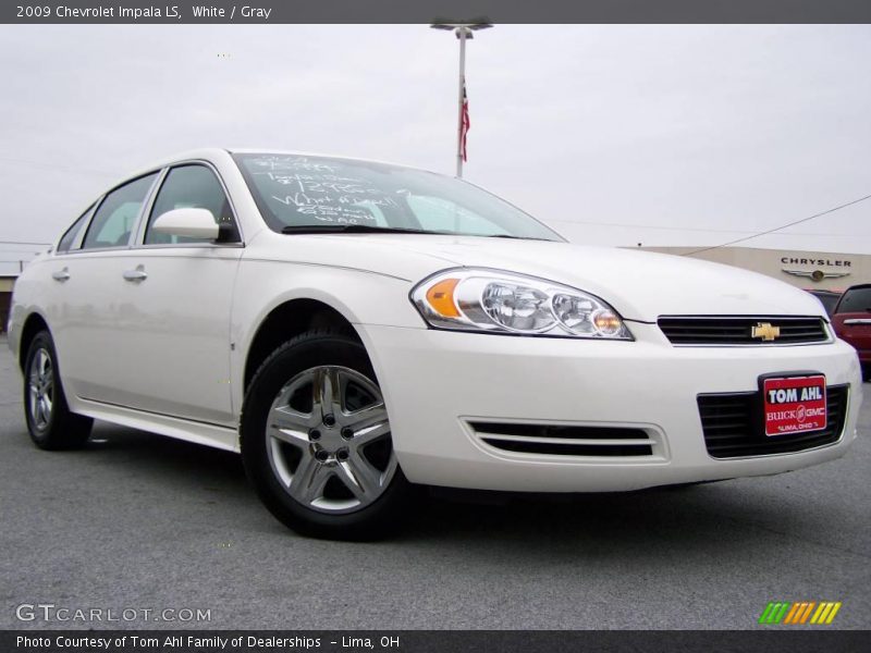 White / Gray 2009 Chevrolet Impala LS