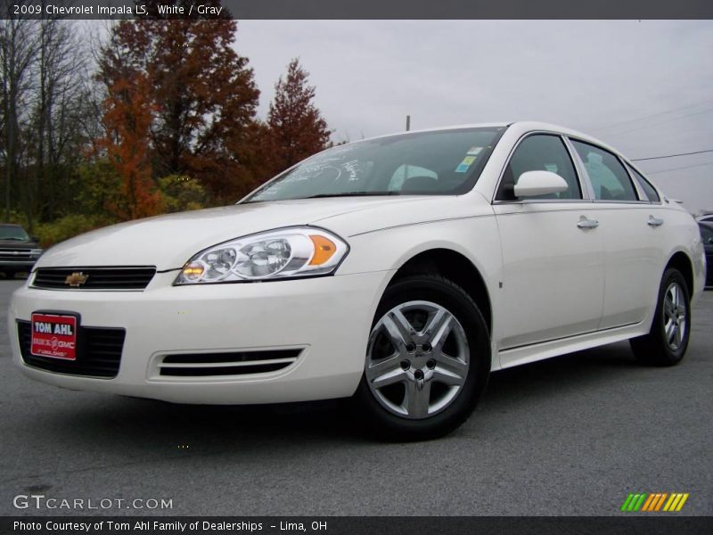 White / Gray 2009 Chevrolet Impala LS