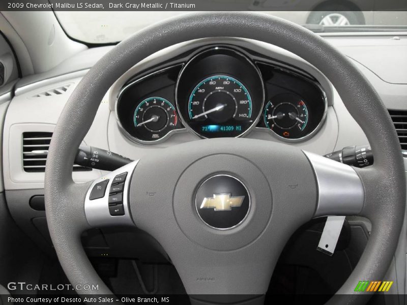 Dark Gray Metallic / Titanium 2009 Chevrolet Malibu LS Sedan
