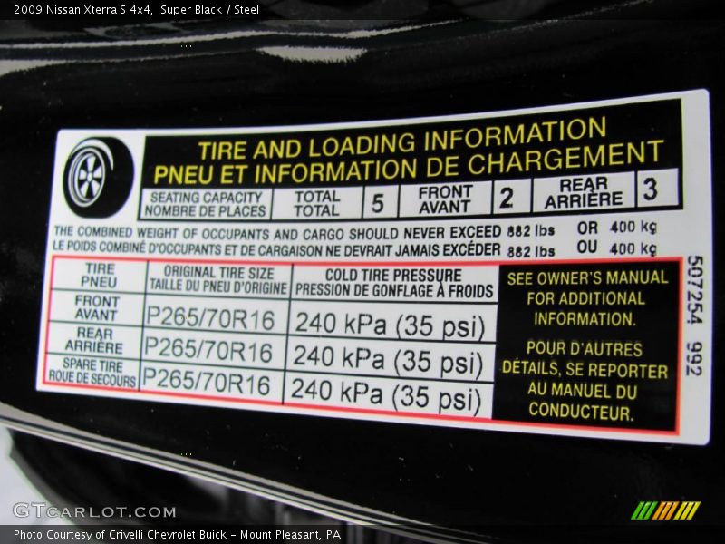 Super Black / Steel 2009 Nissan Xterra S 4x4