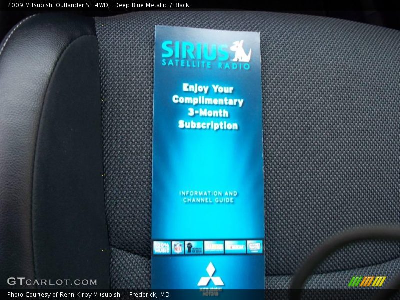 Deep Blue Metallic / Black 2009 Mitsubishi Outlander SE 4WD