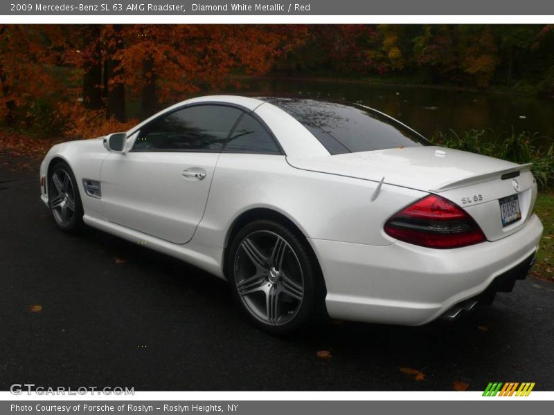 Diamond White Metallic / Red 2009 Mercedes-Benz SL 63 AMG Roadster