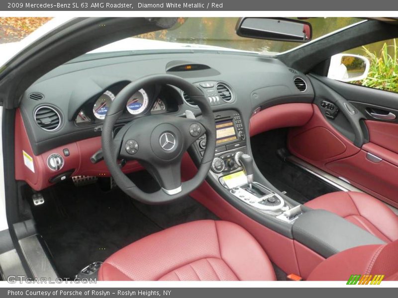 Diamond White Metallic / Red 2009 Mercedes-Benz SL 63 AMG Roadster