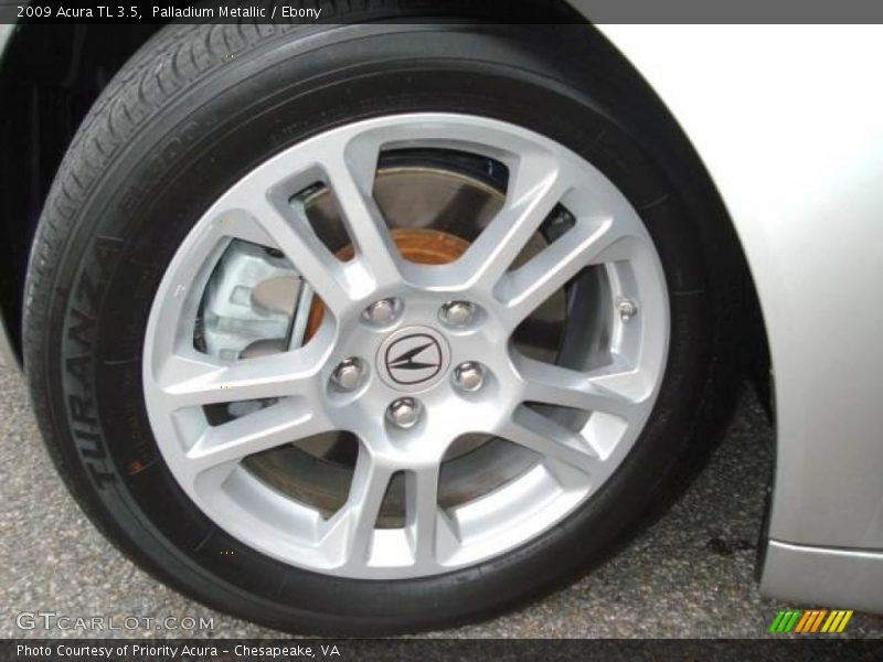 Palladium Metallic / Ebony 2009 Acura TL 3.5