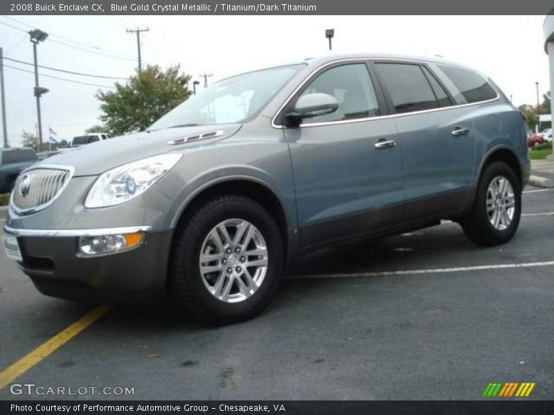 Blue Gold Crystal Metallic / Titanium/Dark Titanium 2008 Buick Enclave CX