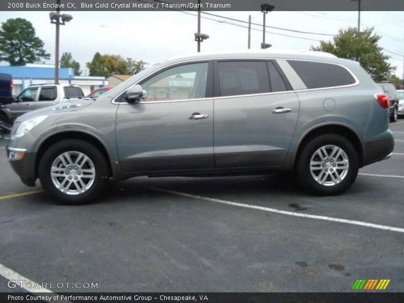 Blue Gold Crystal Metallic / Titanium/Dark Titanium 2008 Buick Enclave CX