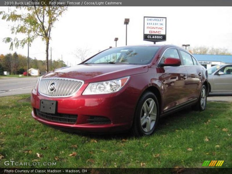 Red Jewel Tintcoat / Cocoa/Light Cashmere 2010 Buick LaCrosse CX