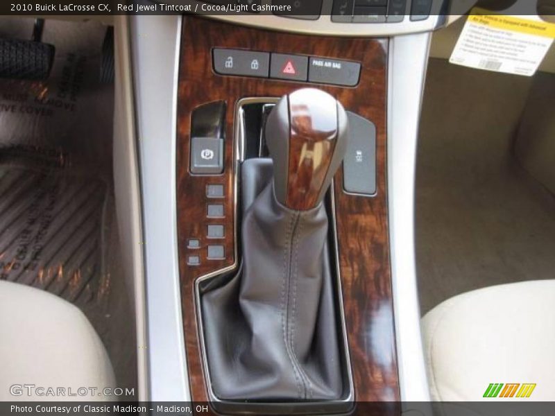 Red Jewel Tintcoat / Cocoa/Light Cashmere 2010 Buick LaCrosse CX