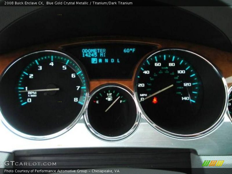 Blue Gold Crystal Metallic / Titanium/Dark Titanium 2008 Buick Enclave CX