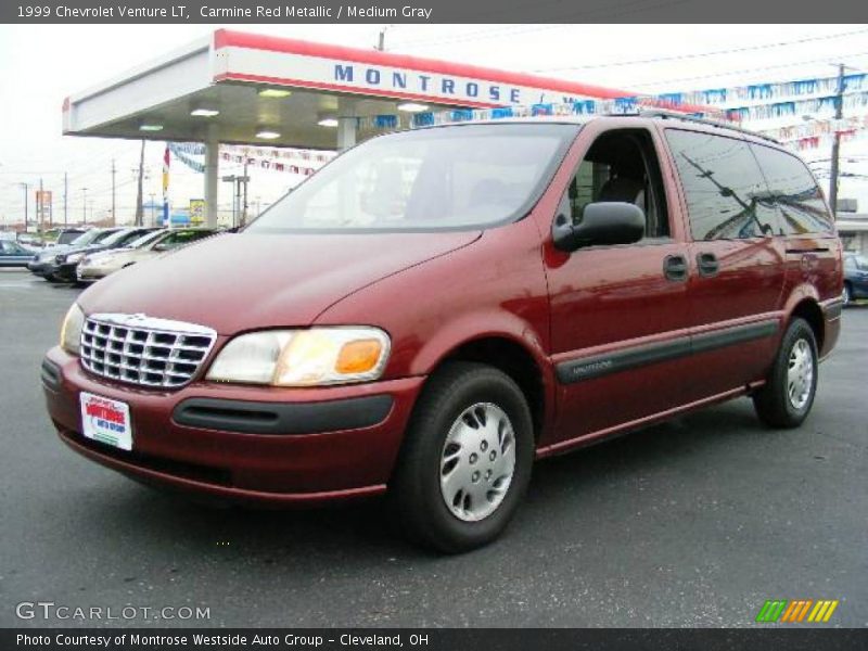 Carmine Red Metallic / Medium Gray 1999 Chevrolet Venture LT