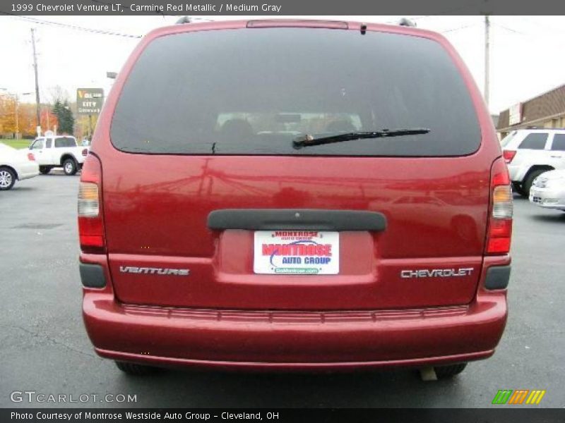 Carmine Red Metallic / Medium Gray 1999 Chevrolet Venture LT