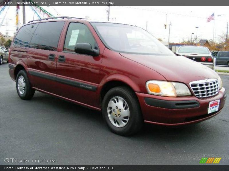 Carmine Red Metallic / Medium Gray 1999 Chevrolet Venture LT