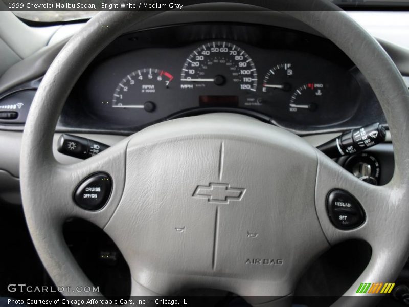 Bright White / Medium Gray 1999 Chevrolet Malibu Sedan